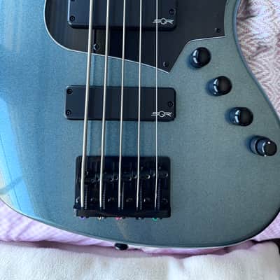 Squier Contemporary Active Jazz Bass V HH - Gunmetal Metallic image 6