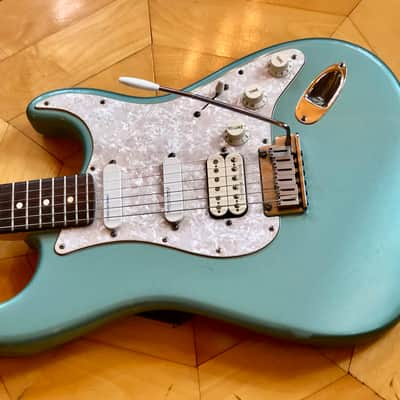 2001 Fender USA Lone Star American HSS Stratocaster Electric Guitar Teal Green Metallic Fender Padded case image 11