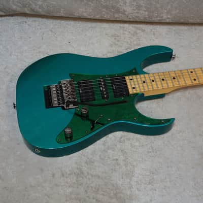 1991 MIJ Ibanez RG-550 electric guitar in teal finish image 1