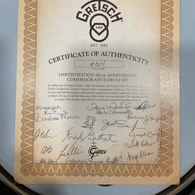(MINT) Gretsch Limited Edition 7x14 140th Anniversary Commemorative Snare Drum - Natural Gloss Laquer image 7