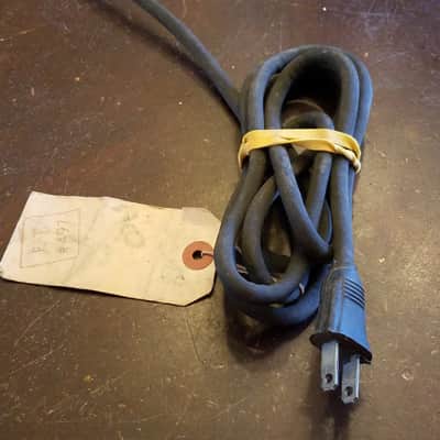 Bogen Vintage molded rubber Amp electric power cord cable nonpolarized cut David Bogen 1950s - Black image 4