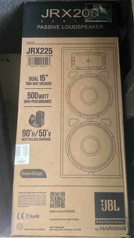JBL JRX225 2-Way Dual 15" Passive Speaker image 1