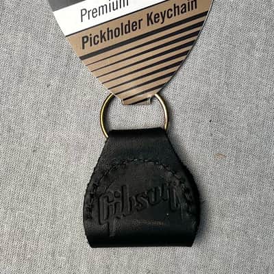 Gibson AKYC-BLK Premium Leather Pickholder Keychain Black image 1