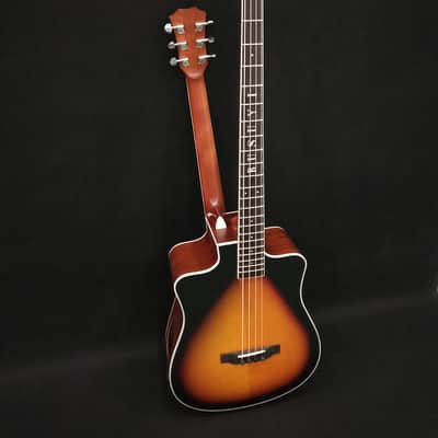 Busuyi Guitar 4 String Bass 6 String Lead Acoustic, Travel Acoustic Guitar with  Hard Case image 1