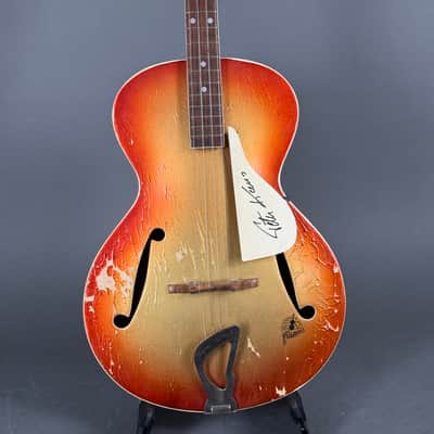 Framus Peter Kraus 5/140 Solist 1959 signed Autogram goldsparkleburst 4 string image 2