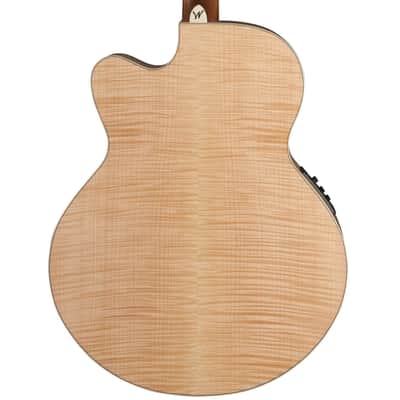 Washburn Jumbo Cutaway Acoustic Electric Guitar, Flame Maple Solid Spruce Top image 3
