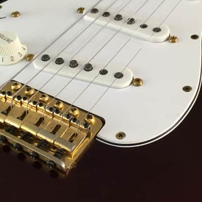 LEFTY! Custom Vintage Relic NOS Red Metallic ST72 Reverse Gold Hardware Gibson Conversion 24.75” Scale HSC image 10