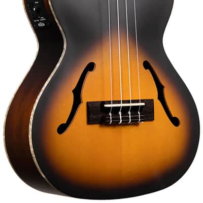 Kala KA-JTE/2TS Archtop Tenor Acoustic-Electric Ukulele - Tobacco Burst image 4