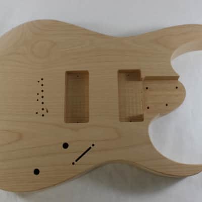 Unfinished Hardtail Alder Guitar Body- 7 string- Fits Ibanez (tm) RG Necks- Hipshot-EMG 707 - J2252 image 1