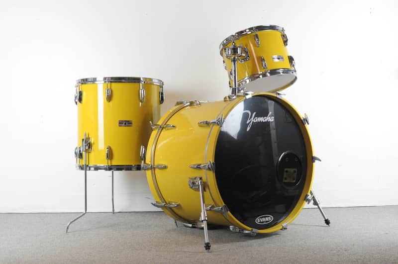 1980s Yamaha Tour Custom 8000 "Mellow Yellow" Drum Set image 1