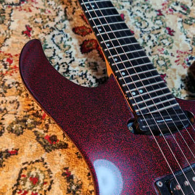 2009 ESP Maverick MV 27 frets, SADO CUSTOM SHOP Factory, Black & Red Sparkle Flake, MIJ JAPAN image 12