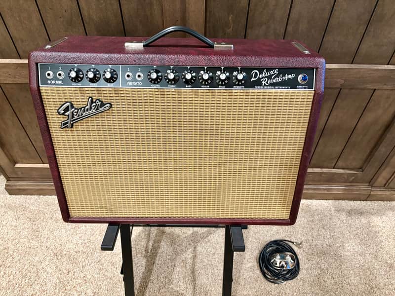 Fender '65 Reissue Deluxe Reverb FSR Limited Edition 22-Watt 1x12" Guitar Combo 2010s - Wine Red image 1