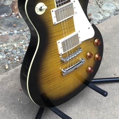 90s Tobacco Burst Samick Les Paul LS-450 Artist Series Electric Guitar with SKB-56 Hardshell Case image 1