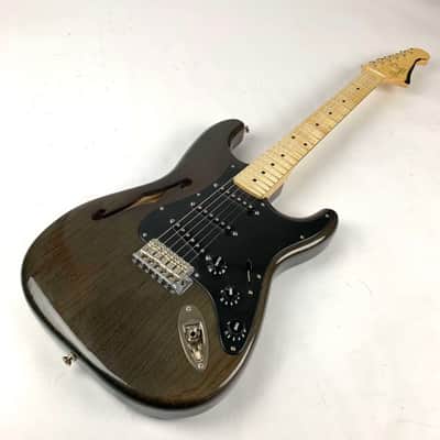 Oswald Thinline S-Style Guitar - Trans Grey Hand Made Netherlands W Hard Shell case image 2