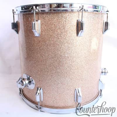 *Rogers Champagne Sparkle 16x16"Floor Tom Drum Cleveland,OH Holiday Vintage 60s* image 5