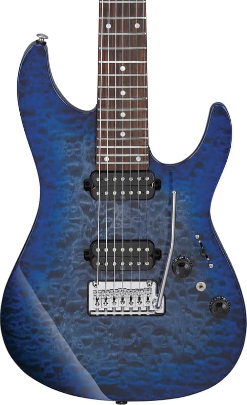 Ibanez AZ427P2QMTUB Premium 7-String Electric Guitar - Twilight Blue Burst image 1