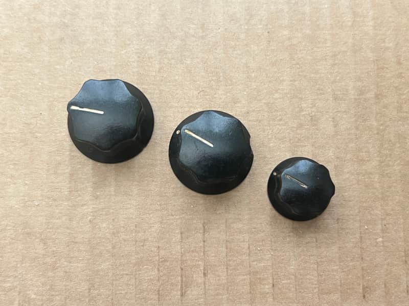 Vintage Fender Jazz Bass Knobs 1960s-1970s - Black image 1