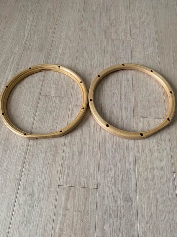 12" Maple Wood Hoops for Snare- Natural wood image 1