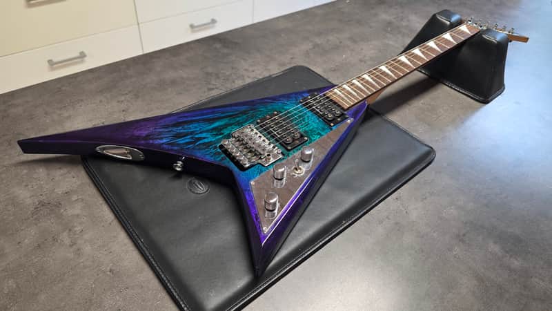 Jackson RR3 Randy Rhoads Pro EERIE DESS SWIRL MIJ Japan Offset Flying V with USA Custom Shop SKB Flight Case image 1