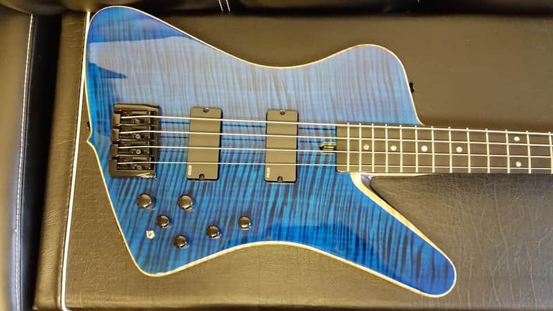 Dean John Entwistle Hybrid 2014 Trans Blue Flame Bass Guitar image 1