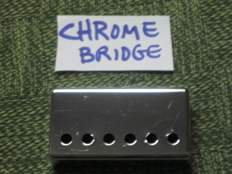 lightly used (has less than light average wear) genuine Gibson PRPC-015 Chrome Bridge Humbucker Cover - BRIDGE pole spacing: 52mm image 1