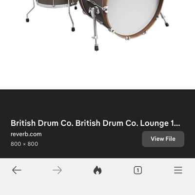 British Drum Company Lounge Series 12/16/22" 3pc Mahogany / Birch Shell Pack - Kensington Crown image 1