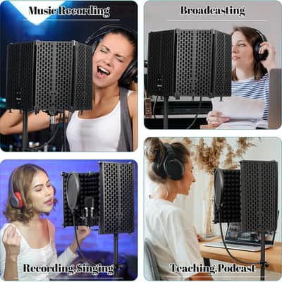 Recording Studio Microphone Stand – Foldable Tripod with Isolation Shield & Pop Filter image 7