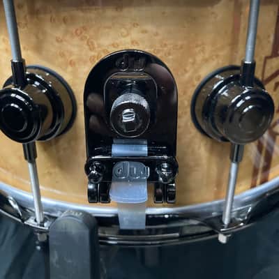 Tris Imboden's, Chicago, "T.I. Monogram" DW - 6.5x14" Custom, Exotic Bubinga-Maple, 10-Lug Snare Drum, w/Case. Signed. 1 of 1! image 10