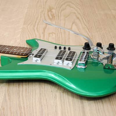 1960s Teisco Del Rey K3L ET-312 Shark Fin Vintage Electric Guitar Green Japan image 8