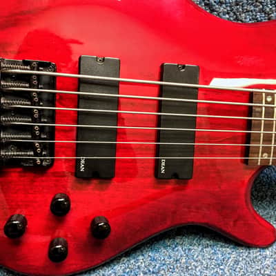 Dean 6 String Electric Bass Red image 2