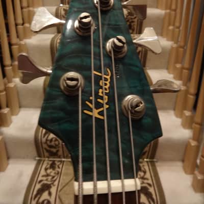 Kinal 5 String Bass 2002 Trans Aqua Green MM-J Pickups image 2