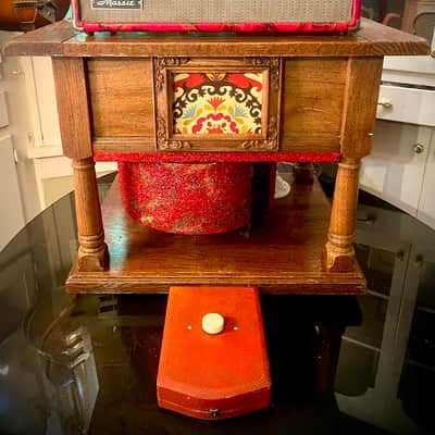 Rotary Connection  VIBRA-TABLE! Rotary / Leslie guitar speaker cabinet / side table! 12” 16 ohm 70 watt speaker. One of a kind  2026 - Wood image 16
