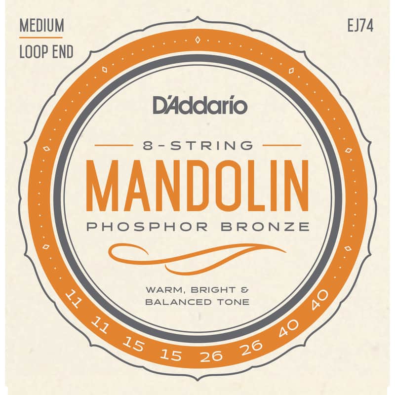 D'Addario EJ74 Mandolin Strings Phosphor Bronze Medium 11-40 image 1