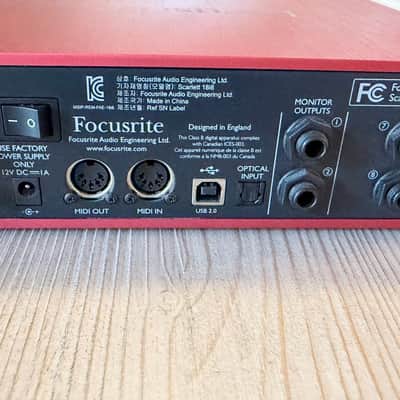 Focusrite Scarlett 18i8 USB 2.0 Audio Interface 2013 - 2016 - Red / Black image 3