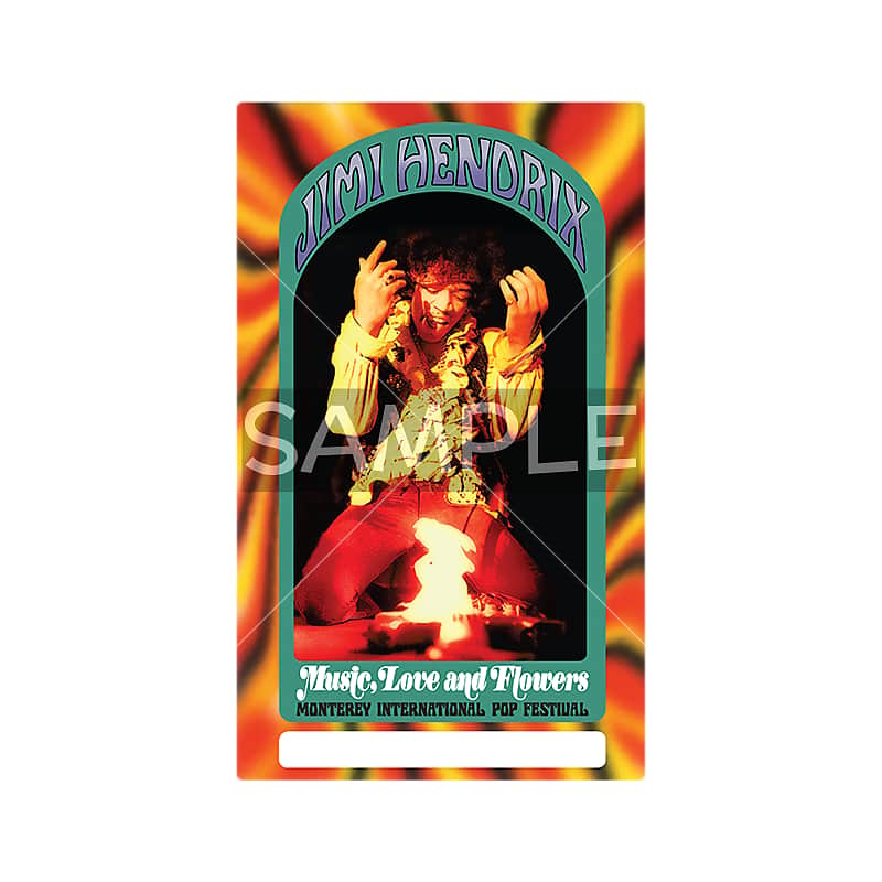 Jimi Hendrix Monterey Pop Custom Sticker - Fender Stratocaster Guitar image 1