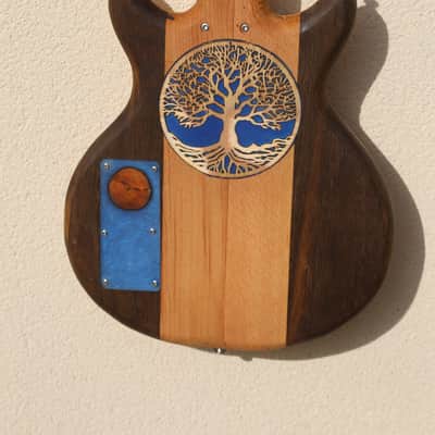 Timo Blue River - Handmade Beech Oak Semi-Hollow Epoxy River Luthier-Built Electric Guitar - Unique Shape image 7