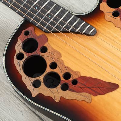 Mint Ovation Limited Celebrity Elite Plus Exotic Acoustic-Electric Guitar, Flamed Eucalyptus, Sunbur image 7