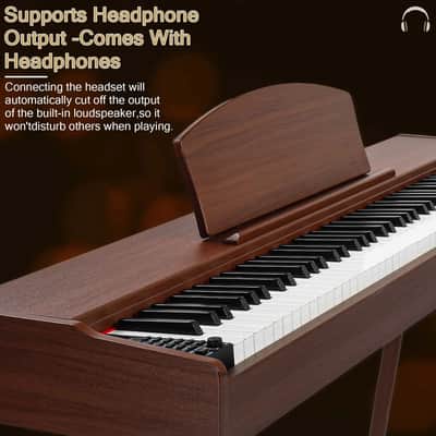 88-Key Fully Weighted Digital Piano w/ Bluetooth MIDI USB Triple Pedal & Stand image 3