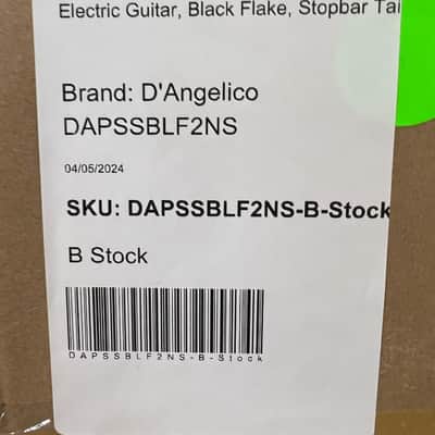 DAngelico Premier SS Semi-Hollow Electric Guitar, Black Flake, Stopbar Tailpiece image 11