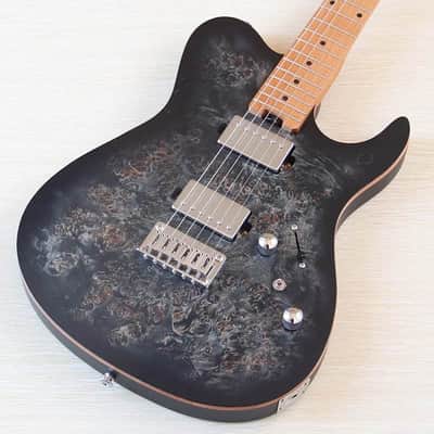 Custom Handmade Burl Wood Top Electric Guitar, Okoume Wood Body, Maple Wood Neck, 22 Frets
