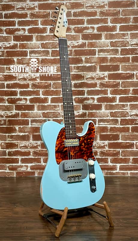 Waterslide Guitars T-Style Coodercaster 2022 Aged Sonic Blue NEW (Authorized Dealer) image 1