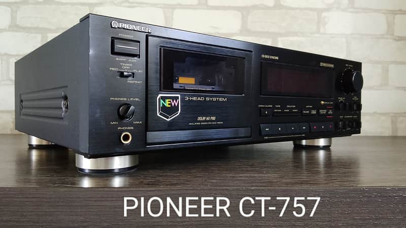 PIONEER CT-757 Rare Vintage Serviced MINT Stereo Cassette Deck 1990 Warranty image 1