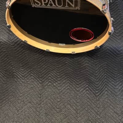 SPAUN Custom 4-Piece Drums -Silver Glass w-Red Stripe image 8