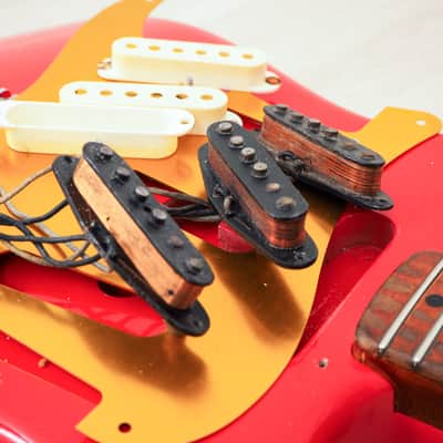 1959 Fender Stratocaster Vintage Guitar Pre-CBS, Matador Red Lacquer (Riggio) w/ Tweed Case image 21