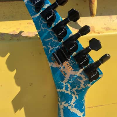 Jackson Custom Soloist USA Silver Blue Crackle 1987 fresh setup image 10