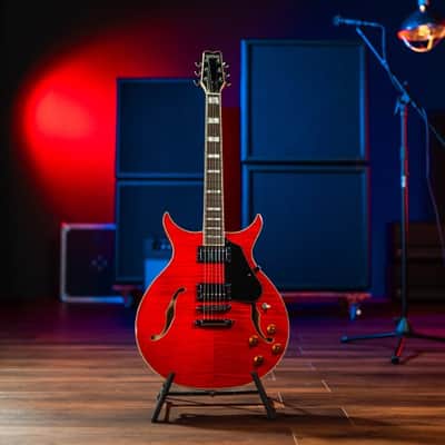 Washburn SH35TR Wing Series Semi Hollow Electric Guitar w/Gigbag, Trans Red image 24