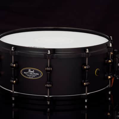 Pearl Matt Halpern 14x6" Black-on-Brass Powder-Coat Kit Snare Drum WorldShip NEW | Authorized Dealer image 14