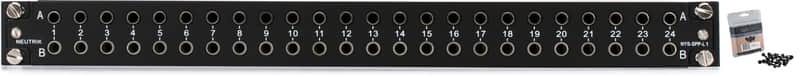 Neutrik NYS-SPP-L1 48-point 1/4" TRS Balanced Patchbay Bundle with Gator GRW-SCRW025 Rack Screws (25-pack) image 1