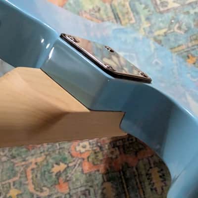 Alden Tv Cruiser 1972 Design T-Style Electric Guitar, Semi-Hollow, Blue, Maple Neck image 10