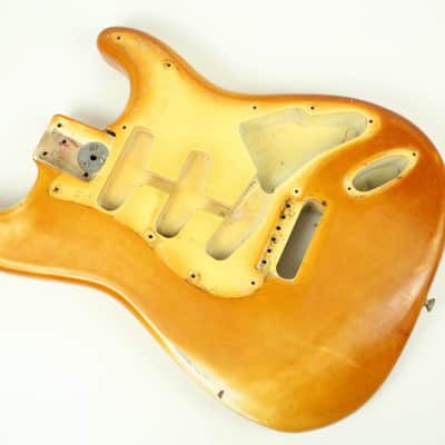 1973 Fender Stratocaster Body Olympic White 4.5lbs Nicotine Yellow 1970's Vintage Strat image 13